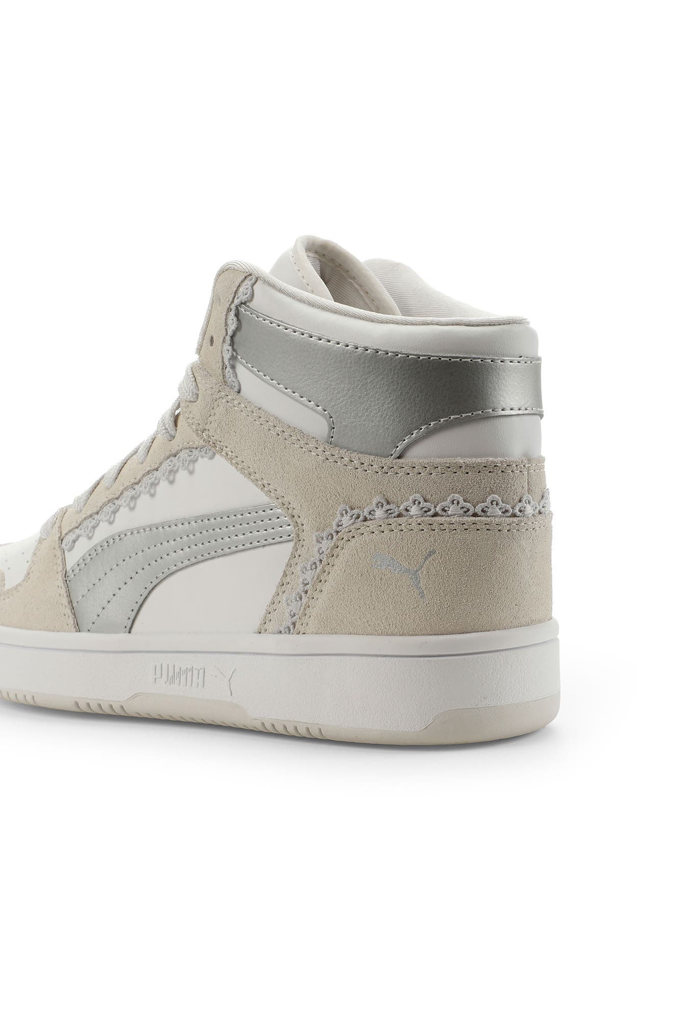 Rebound Layup Sneaker, Alternate, color, PUMA WHITE/ PUMA SILVER/ GRAY