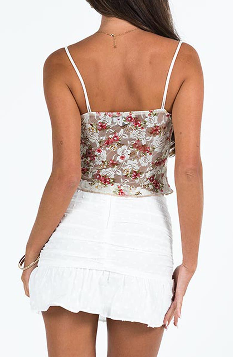 Princess Polly Amessa Floral Lace Camisole, Alternate, color, White / Pink