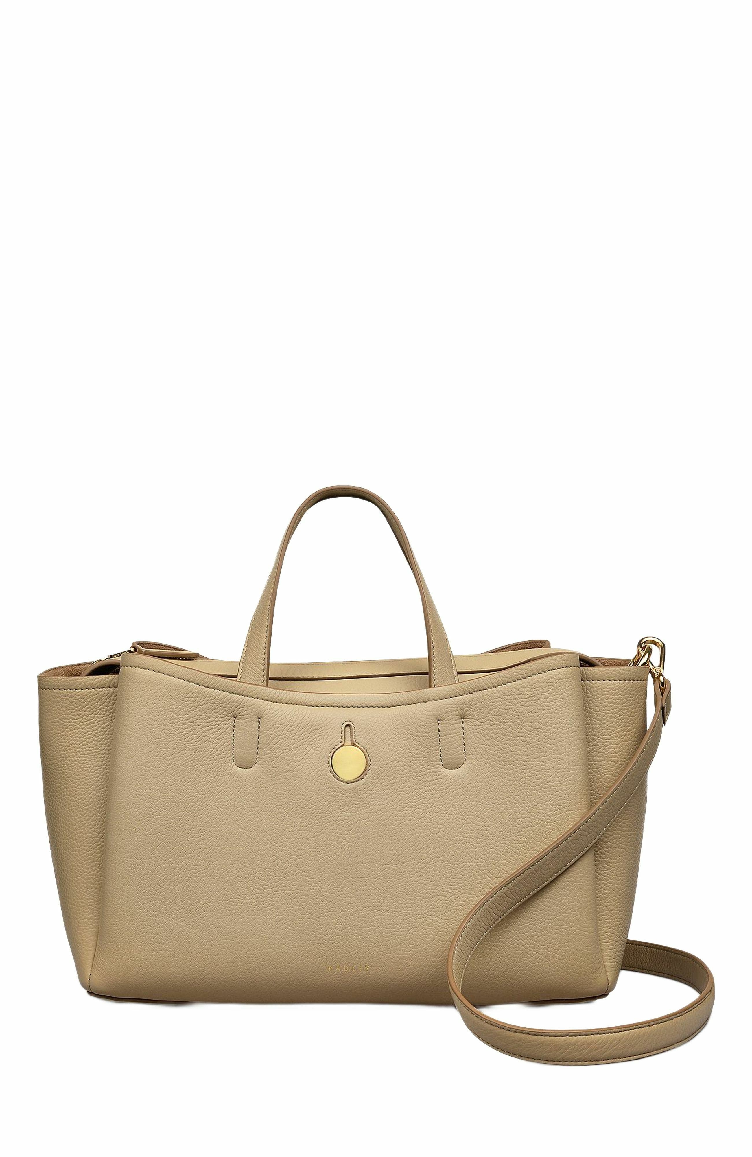 Radley Bathurst Mews Medium Ziptop Satchel Bag, Main, color, Stone