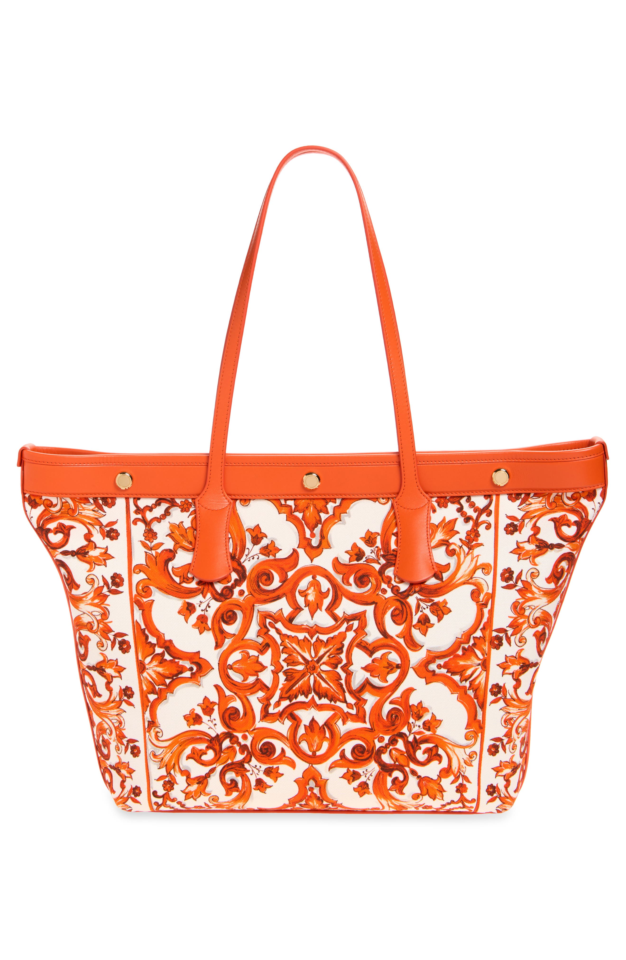 Dolce&Gabbana Atene Majolica Tote, Alternate, color, Id3tn Majolica 1 Orange