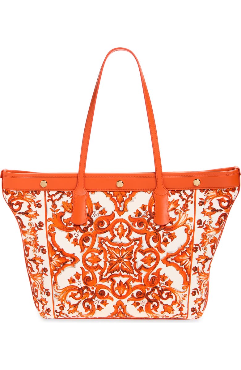Dolce&Gabbana Atene Majolica Tote, Alternate, color, Id3tn Majolica 1 Orange