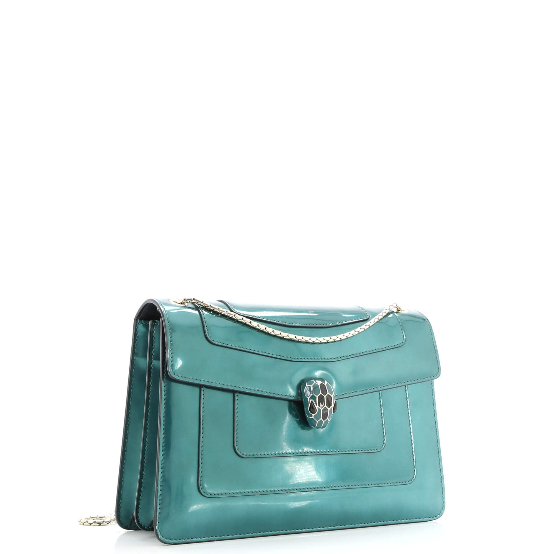 Serpenti Forever Shoulder Bag Patent Medium, Alternate, color, Green