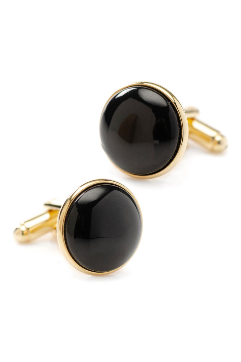 Onyx Cuff Link & Stud Set, Alternate, color, BLACK