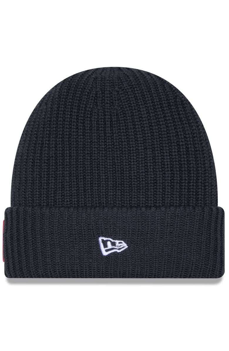 New Era Men's New Era Charcoal Kansas City Chiefs 2025 Sideline Cold Weather Cuffed Knit Hat, Alternate, color, Charcoal