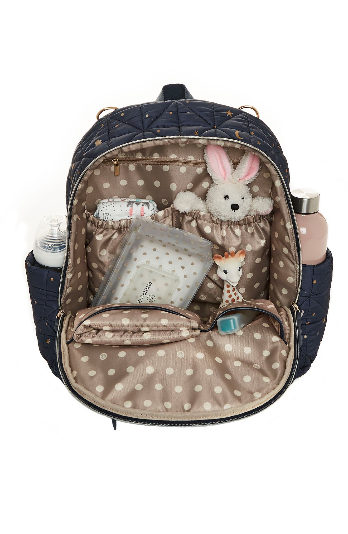 TWELVElittle Companion Quilted Water Resistant Nylon Diaper Backpack, Alternate, color, Midnight