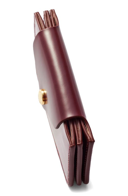 & Other Stories Leather Envelope Card Holder In Burgundy