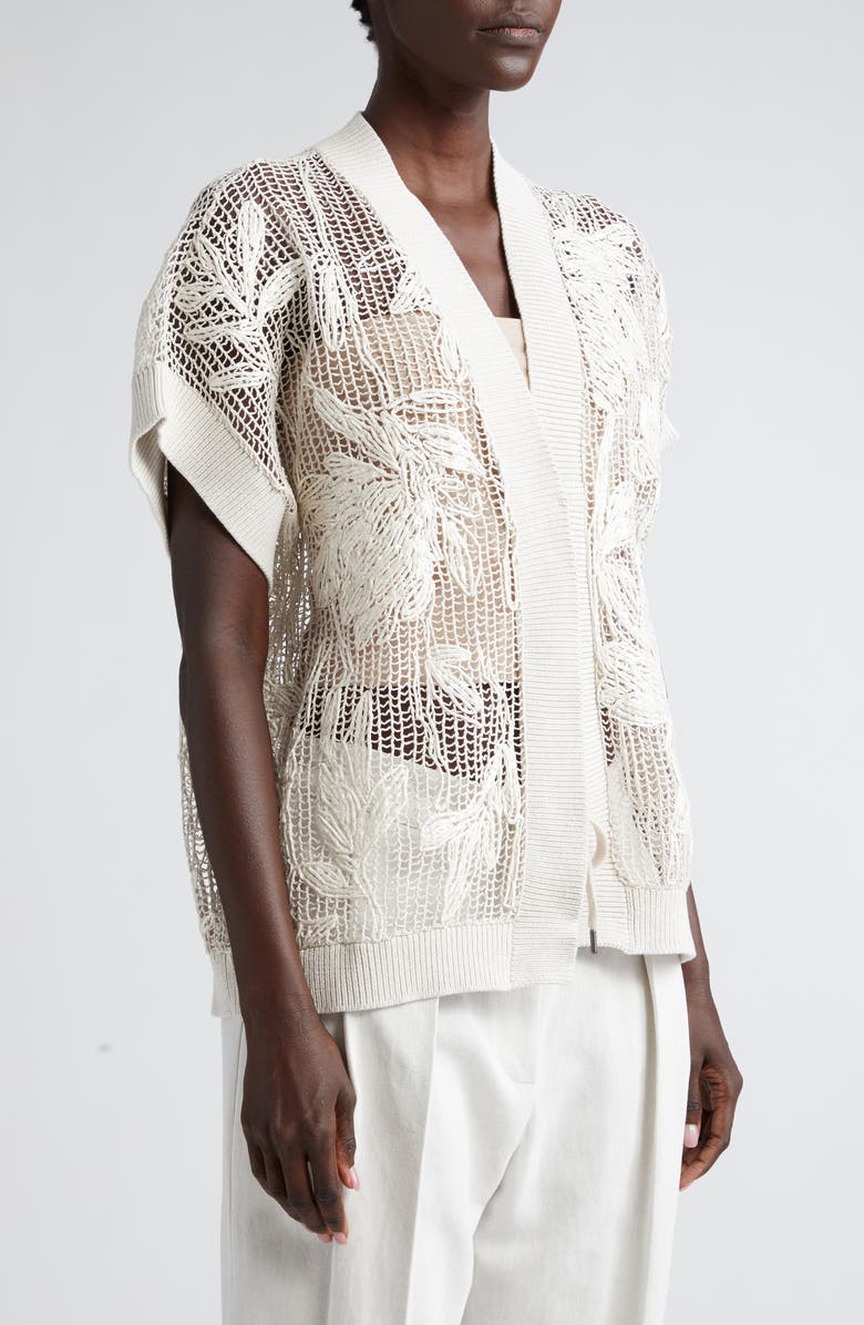 Brunello Cucinelli Botanic Net Cardigan, Alternate, color, 