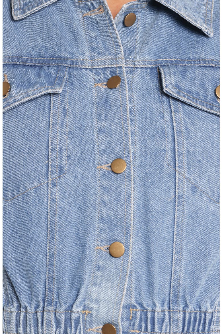 Raine Denim Peplum Jacket, Alternate, color, DENIM