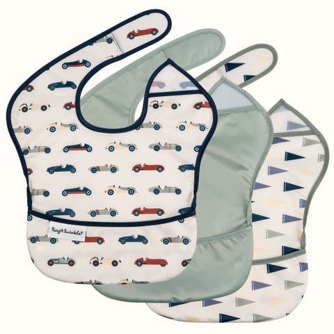 Mess-Proof and Waterproof Baby Food  BPA-Free Bib w/Adjustable Closure 3pc - Solids