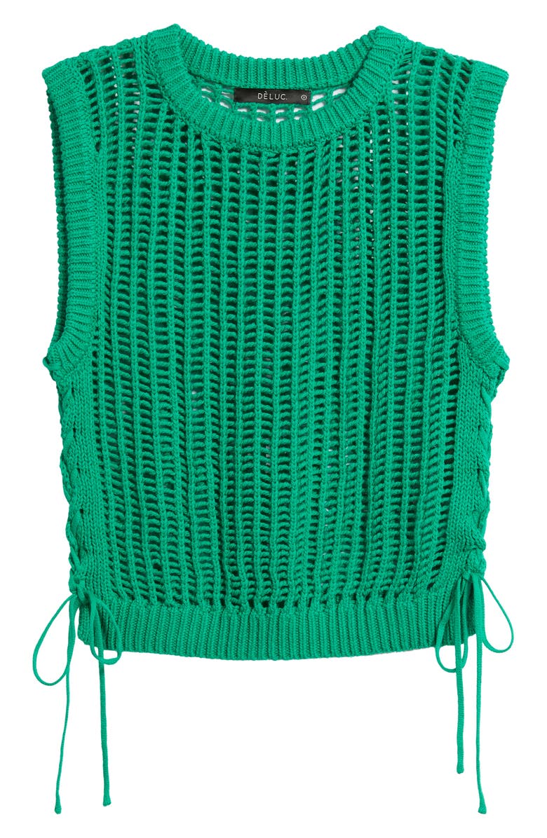 DELUC Lipari Cinched Open Stitch Sweater Vest, Main, color, 