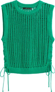 DELUC Lipari Cinched Open Stitch Sweater Vest