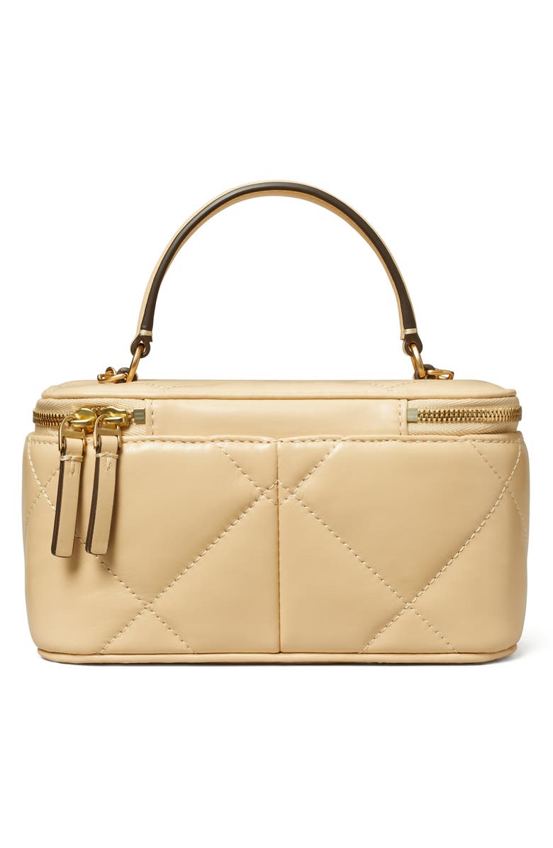 Tory Burch Kira Pavé Logo Diamond Quilted Leather Vanity Train Case, Alternate, color,