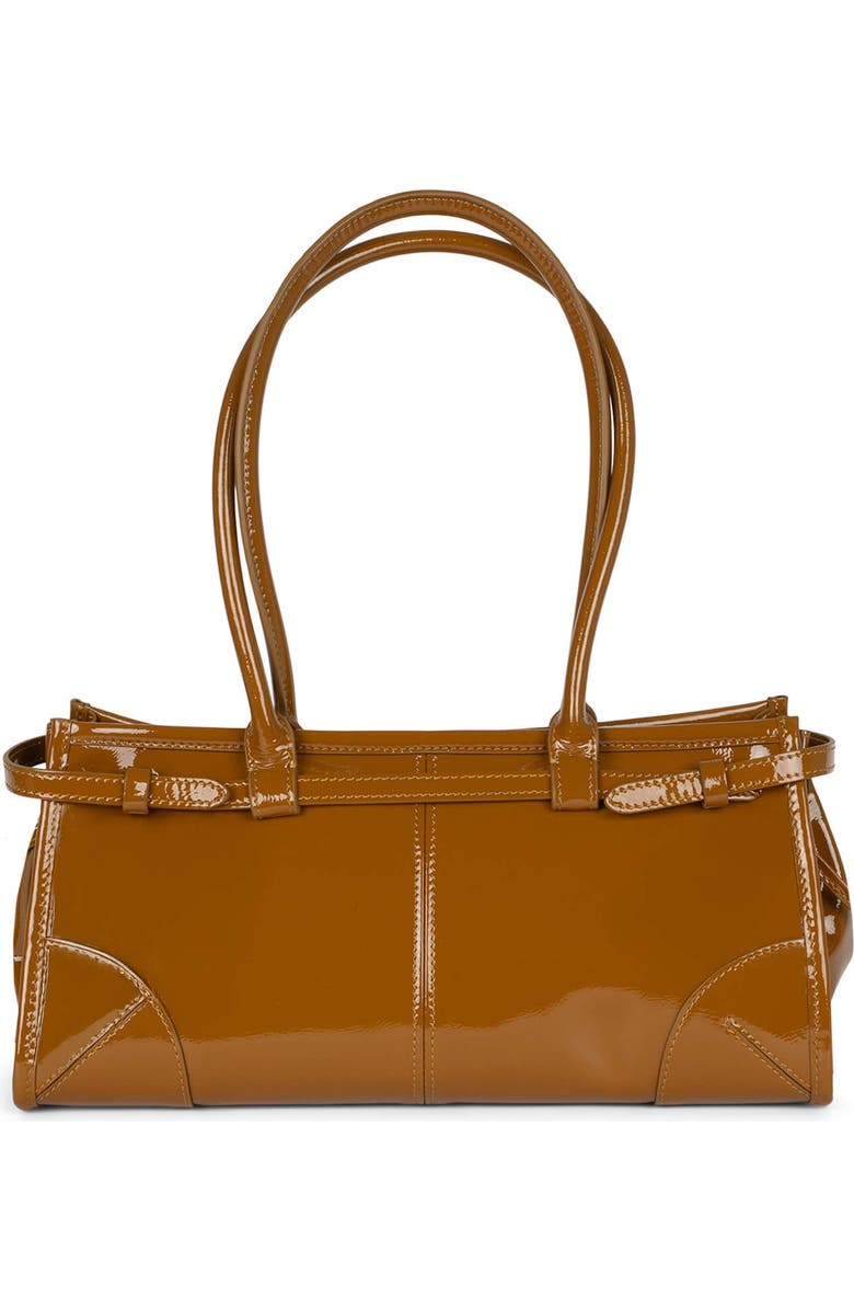 Jeffrey Campbell Pesky Leather Shoulder Bag, Alternate, color, Tan Crinkle Patent