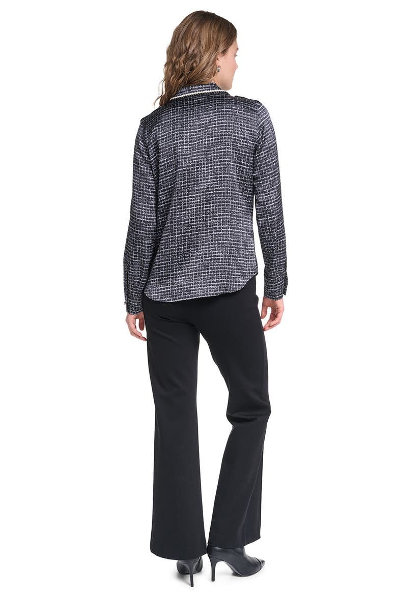 Tweed Print Long Sleeve Shirt, Alternate, color, BLACK/ SOFT WHITE MULTI