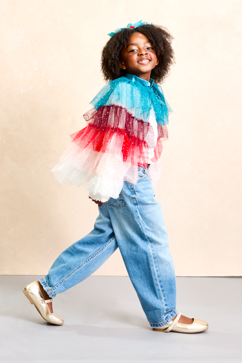 Holiday Cape for Kids, Alternate, color, Multi-colored