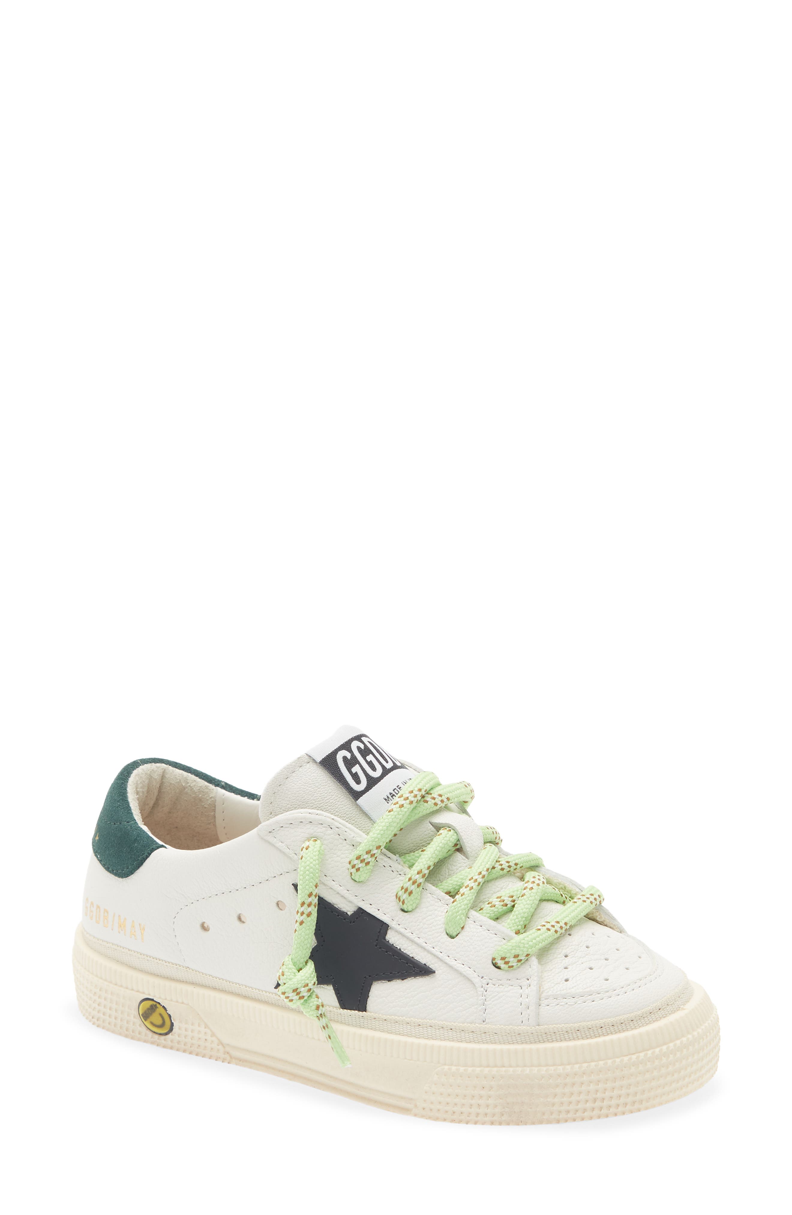 Kids' May Sneaker, Main, color, WHITE/ BLACK/ GREEN