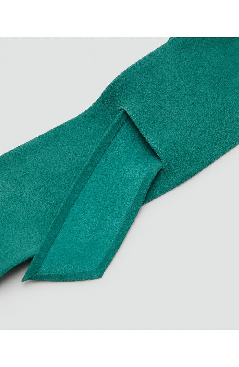 MANGO Starring Hailey Bieber Suede Cummerbund Belt, Alternate, color, Turquoise