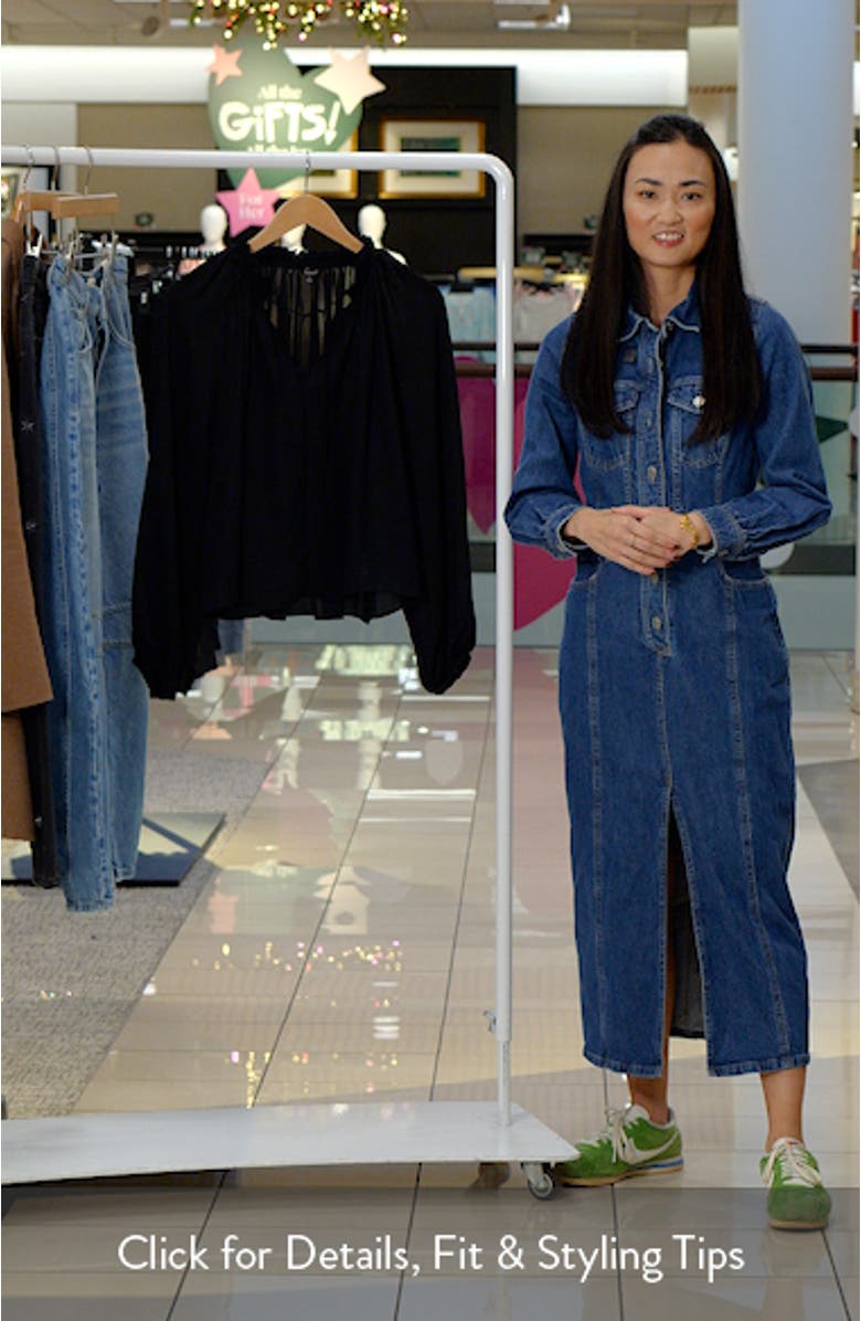 Long-Sleeve Tie-Neck Top, sales video thumbnail