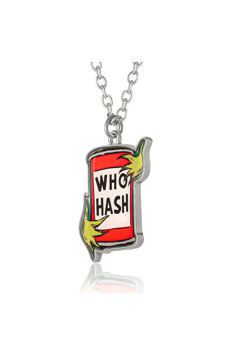 Dr. Seuss The Grinch Who Hash Necklace, 16"+3", Alternate, color, Red