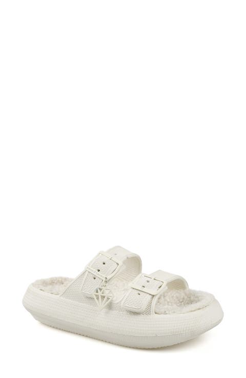 Faux Shearling Slide Sandal (Women)