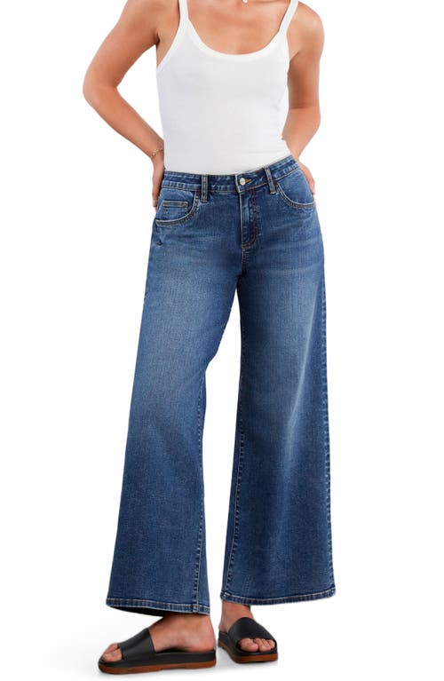 Hint Of Blu Relaxed Wide Leg Jeans In Blue