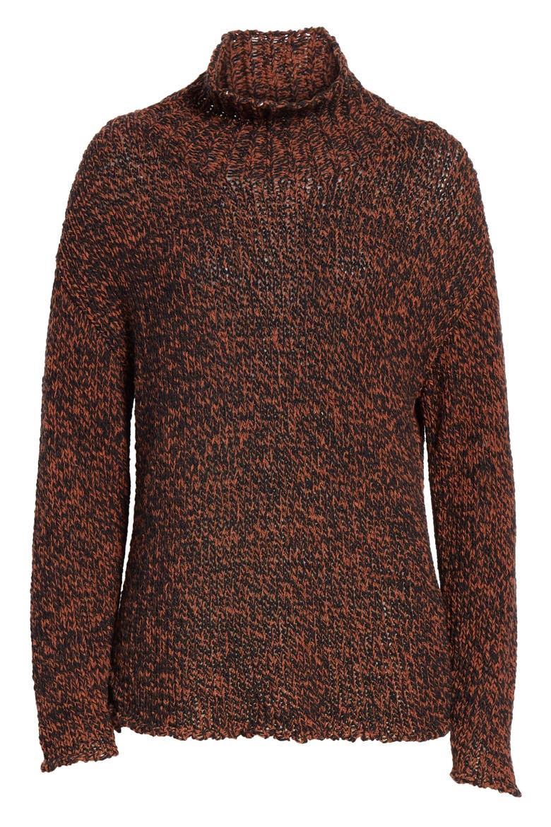 Marled Organic Cotton Blend Sweater, Alternate, color, NUTMEG