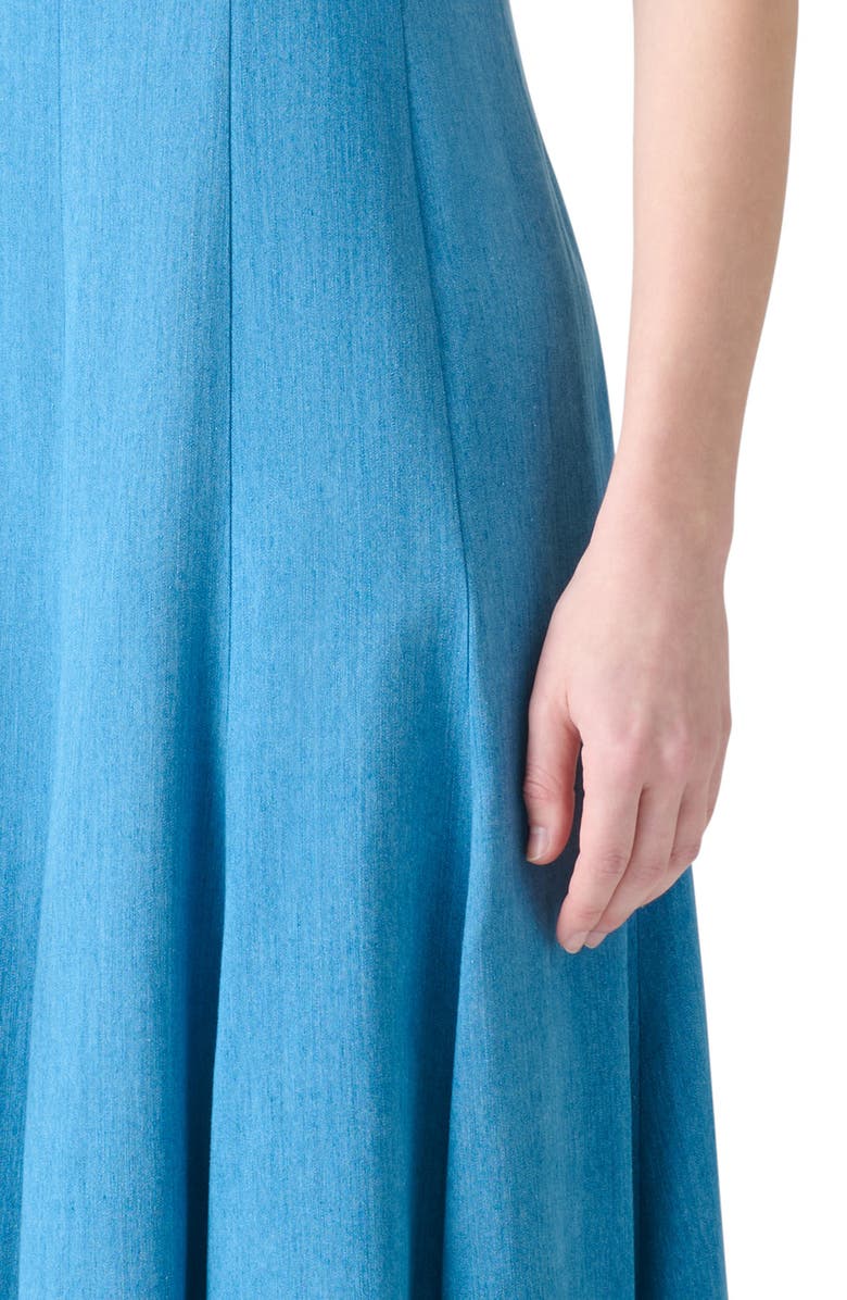 Akris punto Denim Maxi Dress, Alternate, color, Ice/ Creme