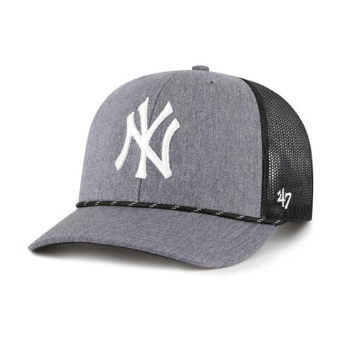 Men's '47 Charcoal New York Yankees Carbon Rope Trucker Adjustable Hat