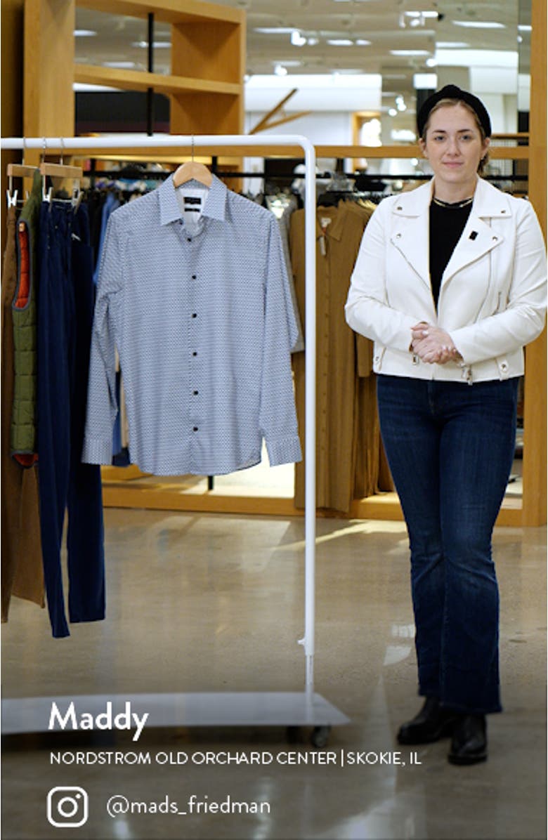 Strine Slim Fit Geo Print Button-Up Shirt, sales video thumbnail