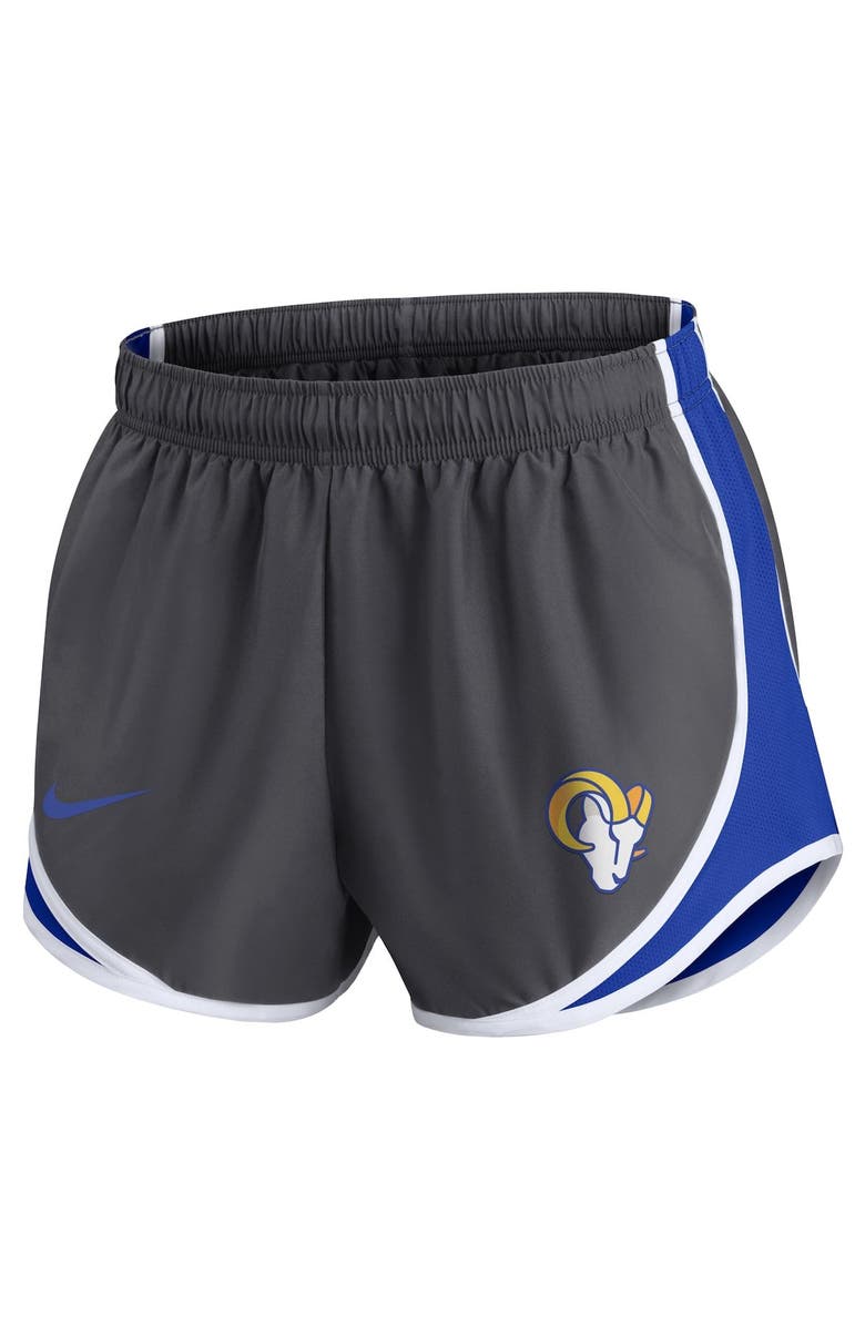 Nike Women's Nike Charcoal Los Angeles Rams Logo Performance Tempo Shorts, Alternate, color, Charcoal