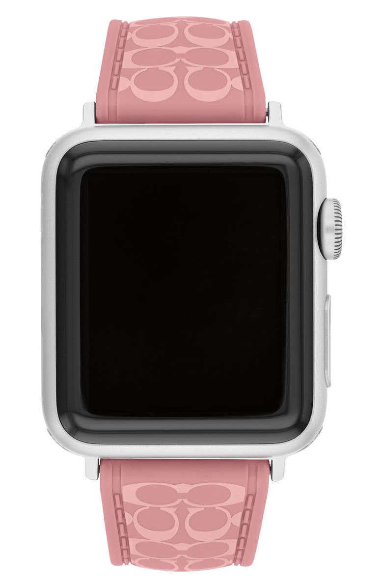 COACH Signature C Silicone Apple Watch<sup>®</sup> Watchband, Main, color,