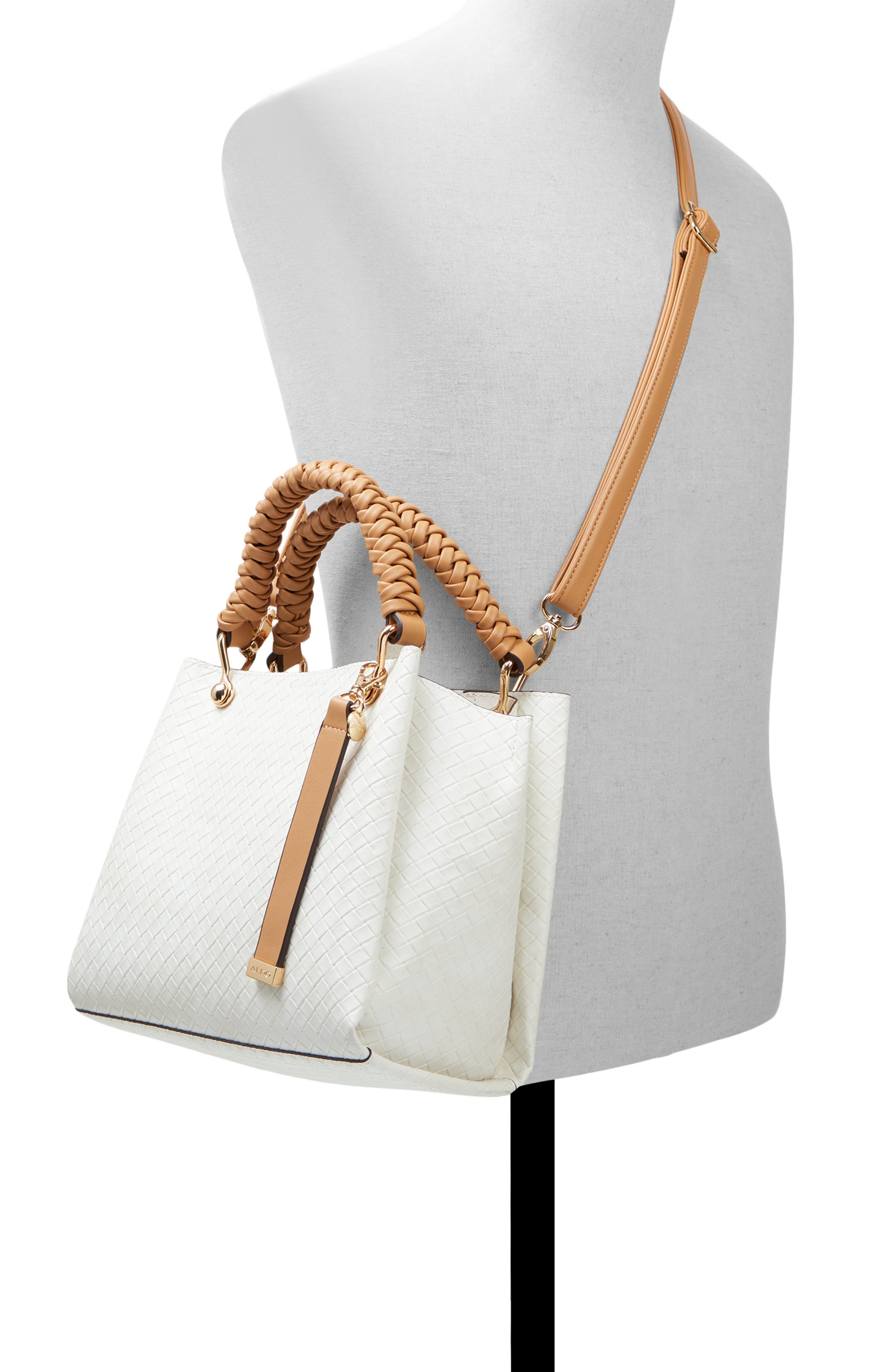 ALDO Gloadithh Faux Leather Tote, Alternate, color, Bone