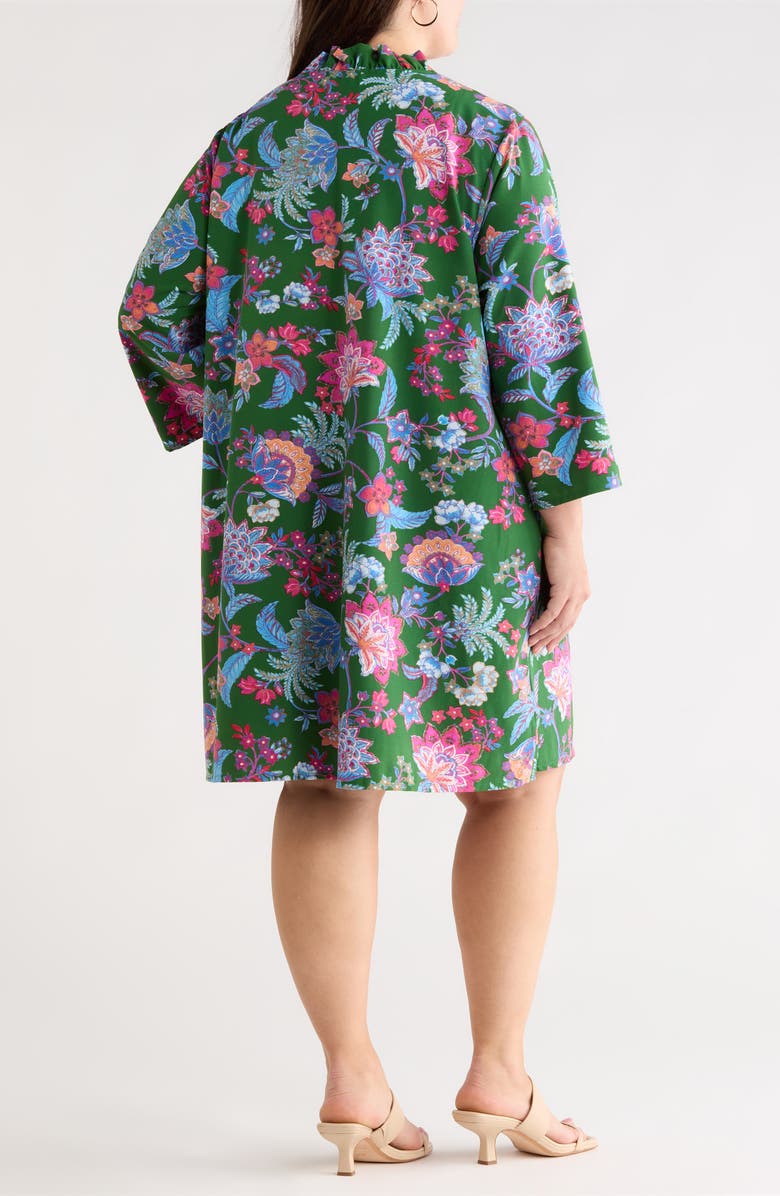 SUGARLIPS Elara Ruella Floral Ruffle Dress, Alternate, color, Emerald-Multi