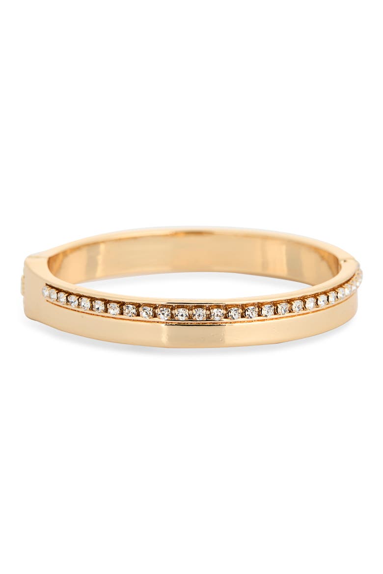 Cubic Zirconia Edge Bangle Bracelet, Main, color, CLEAR- GOLD
