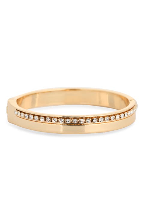 Cubic Zirconia Edge Bangle Bracelet