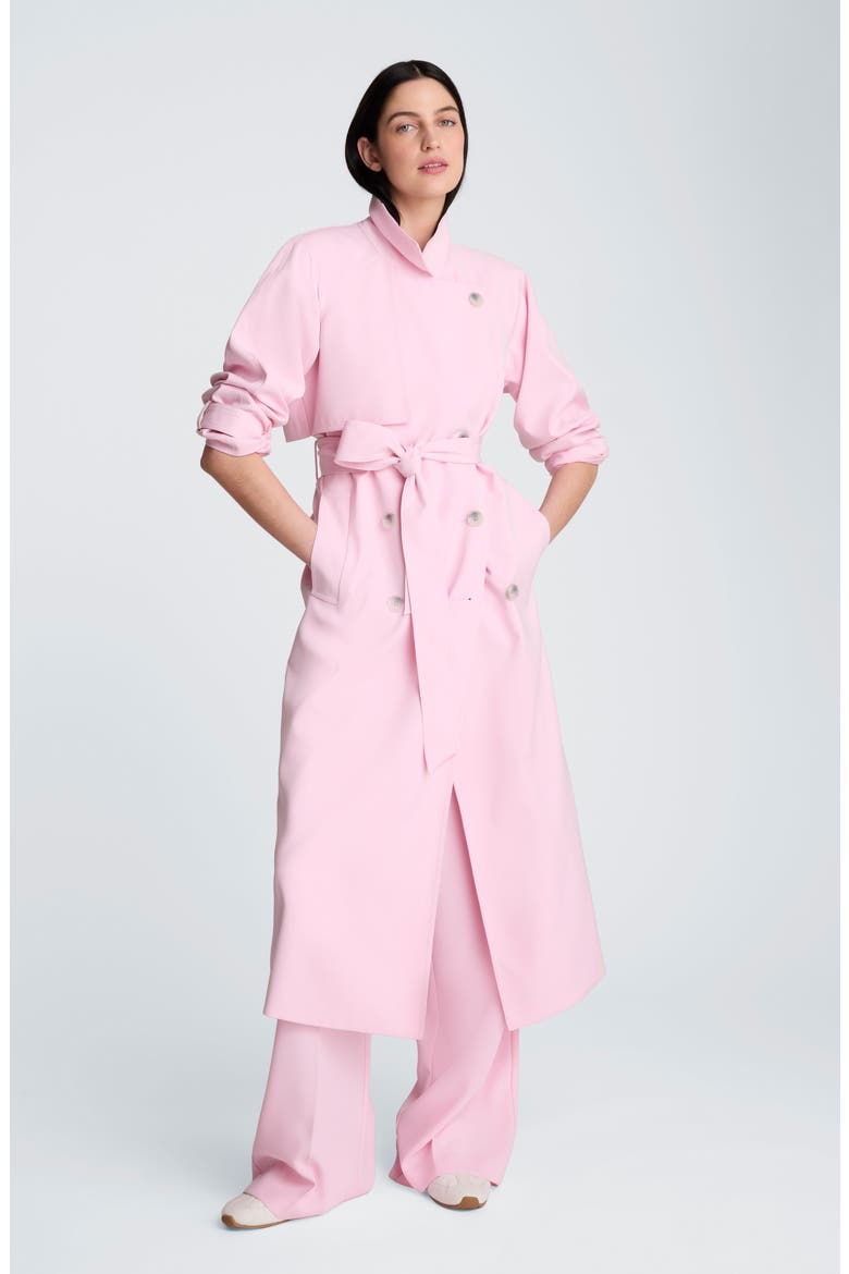 Belted Trench Coat, Alternate, color, CHINTZ PINK