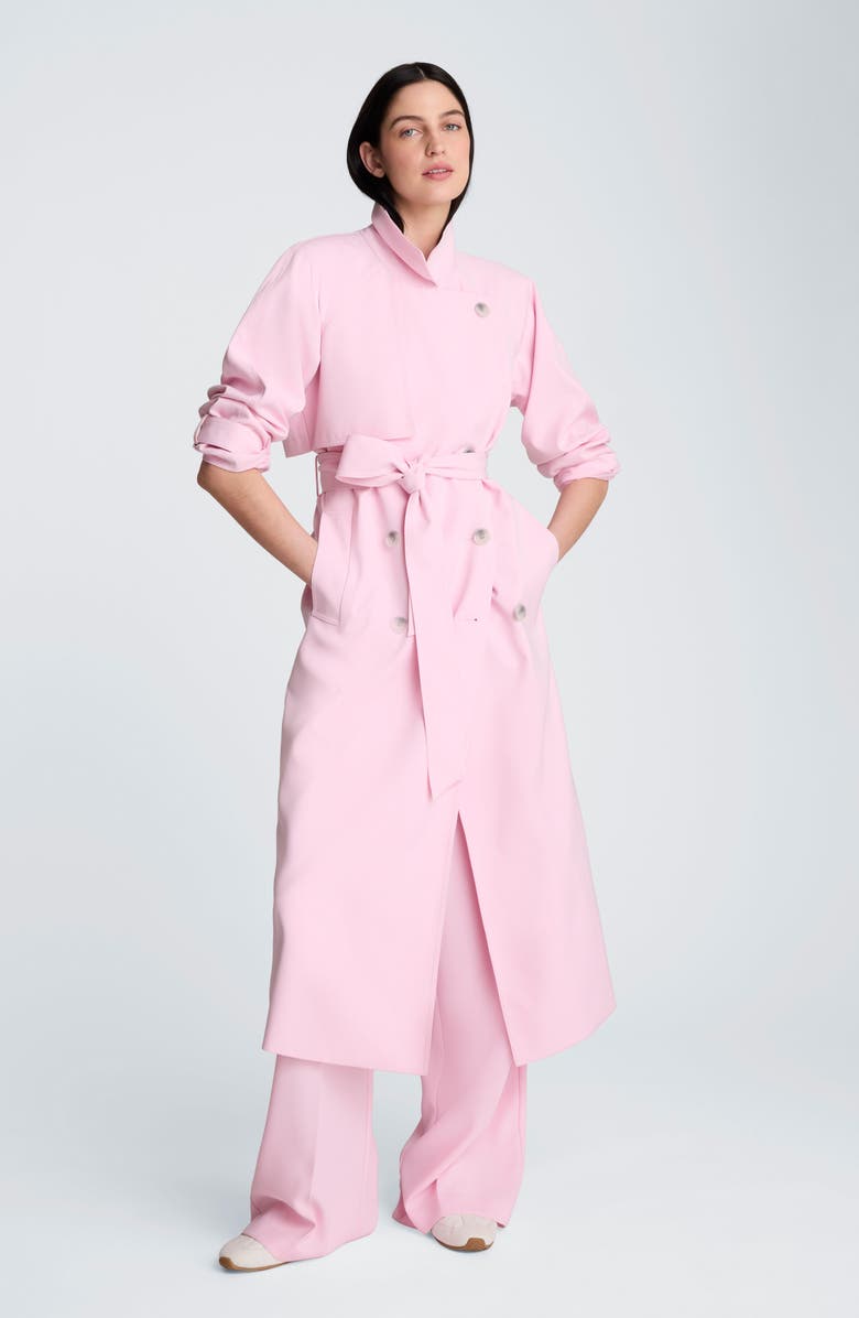 Kenneth Cole Belted Trench Coat, Alternate, color, Chintz Pink