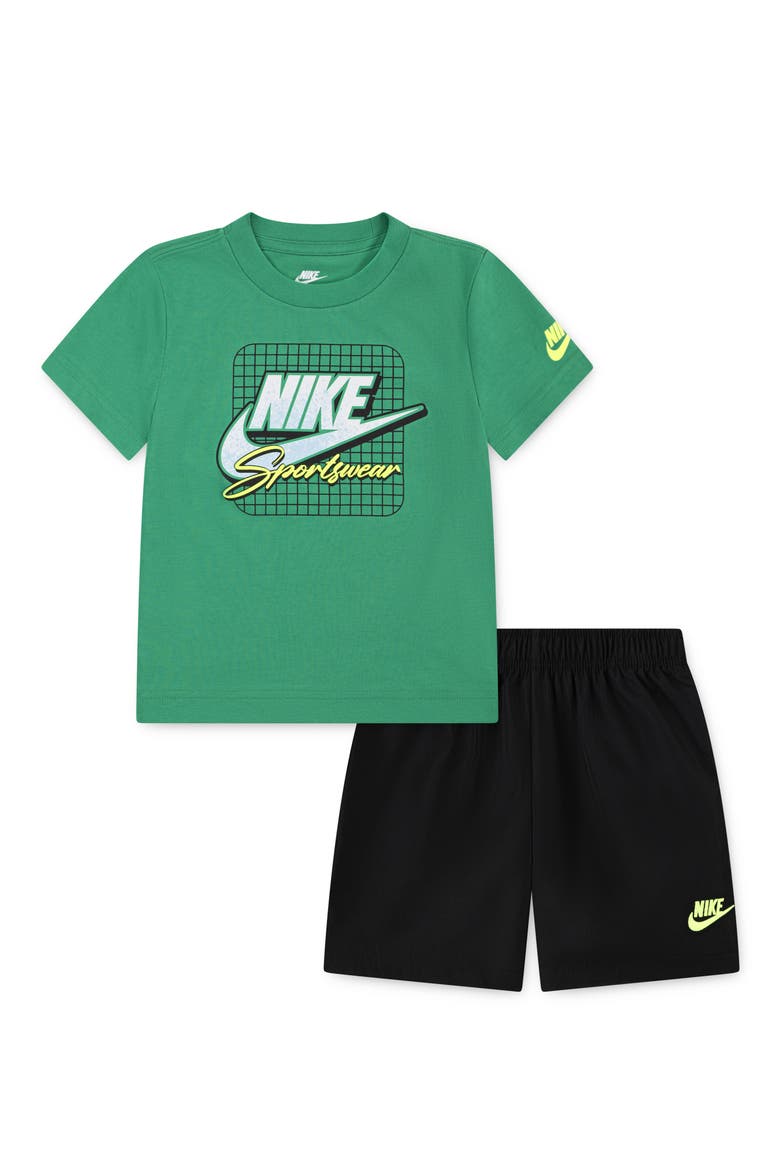 Kids' Logo Graphic T-Shirt & Shorts Set, Main, color, BLACK