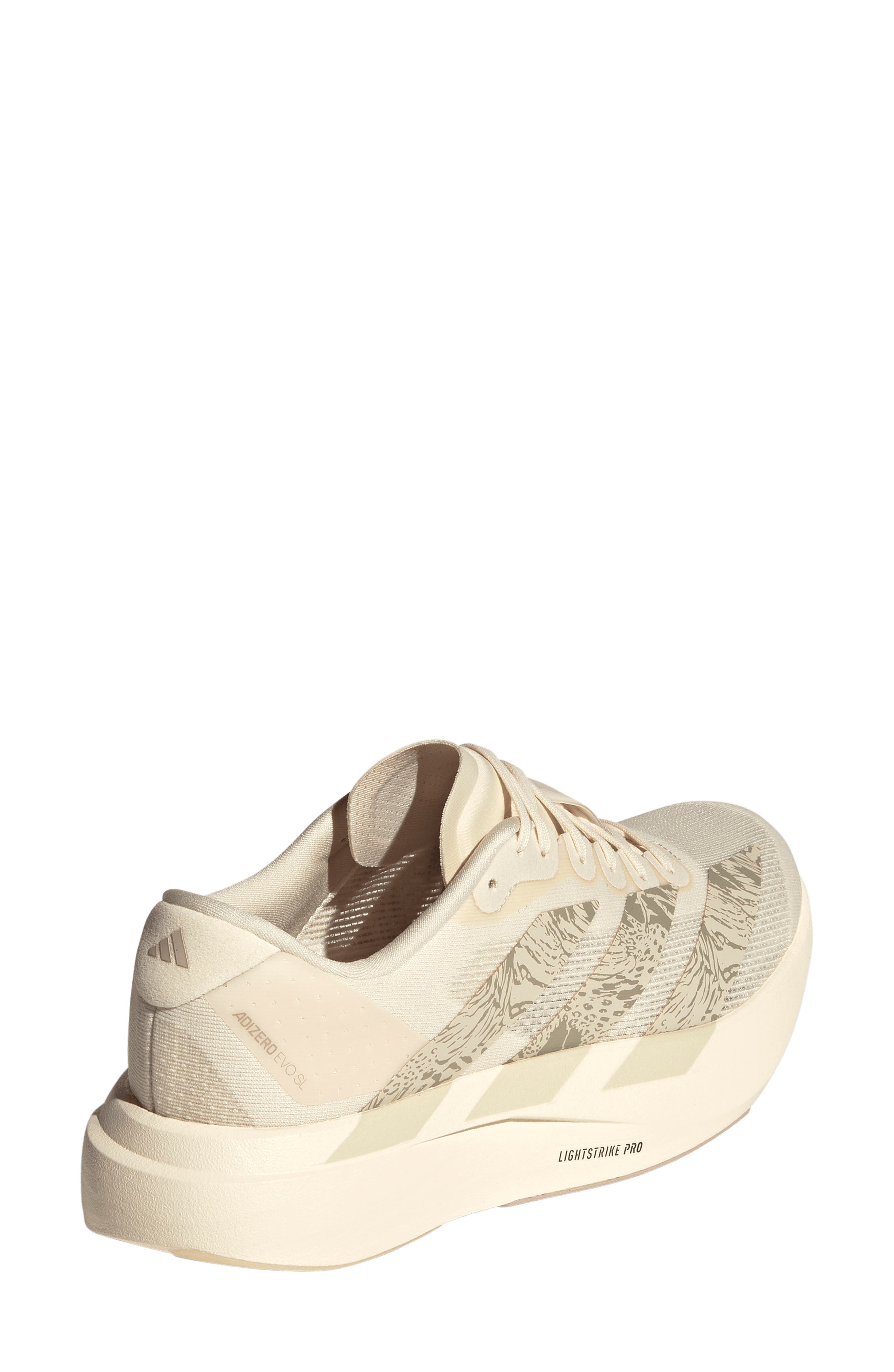 Adizero Evo SL Running Shoe, Alternate, color, WONDER WHITE/ LINEN/ TAUPE
