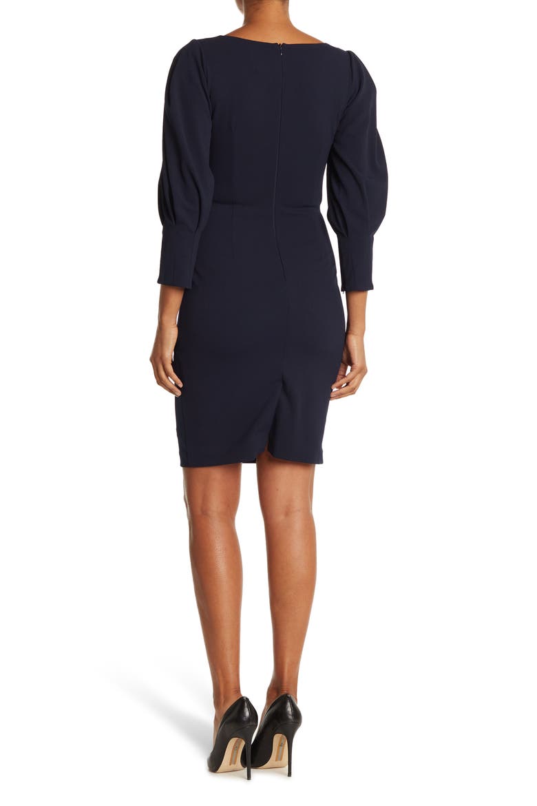Textured Scuba Bodycon Dress, Alternate, color, NAVY