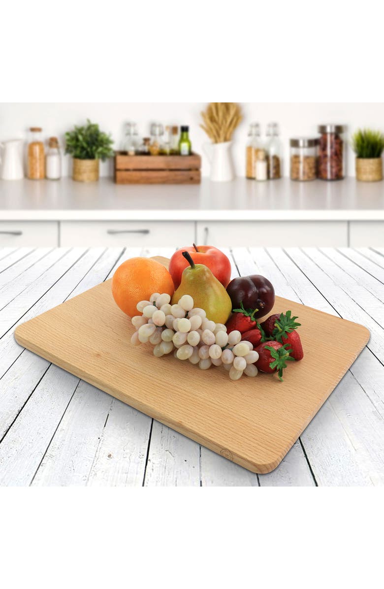 MARTHA STEWART 14 x 11 inch Beech Wood Cutting Board, Alternate, color, Brown