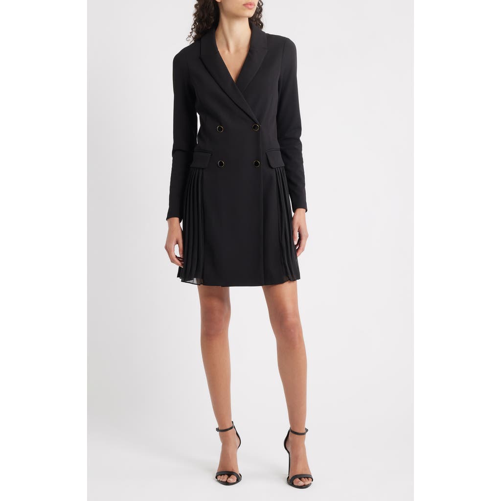 Julia Jordan Double Breasted Long Sleeve Coat Dress In Black