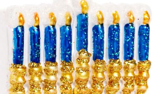 Old World Christmas Menorah Glass Decoration