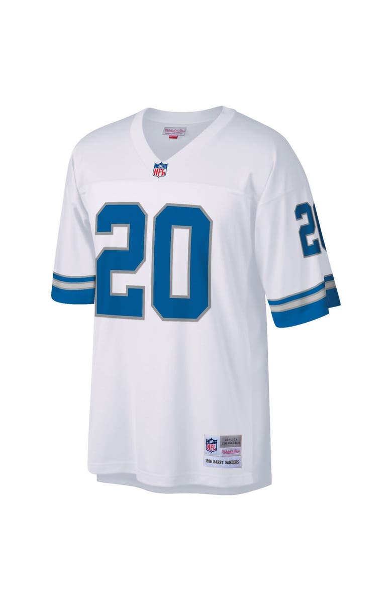 Mitchell & Ness Men's Mitchell & Ness Barry Sanders White Detroit Lions Legacy Replica Jersey, Alternate, color,