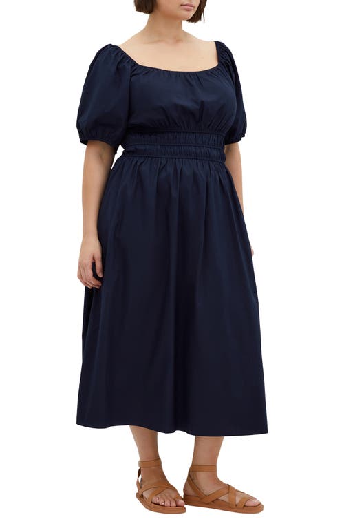 City Chic Adelynn Convertible Off-the-shoulder Midi Dress In Navy