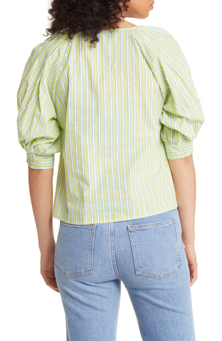 Sanctuary Stripe Cotton Poplin Top, Alternate, color,