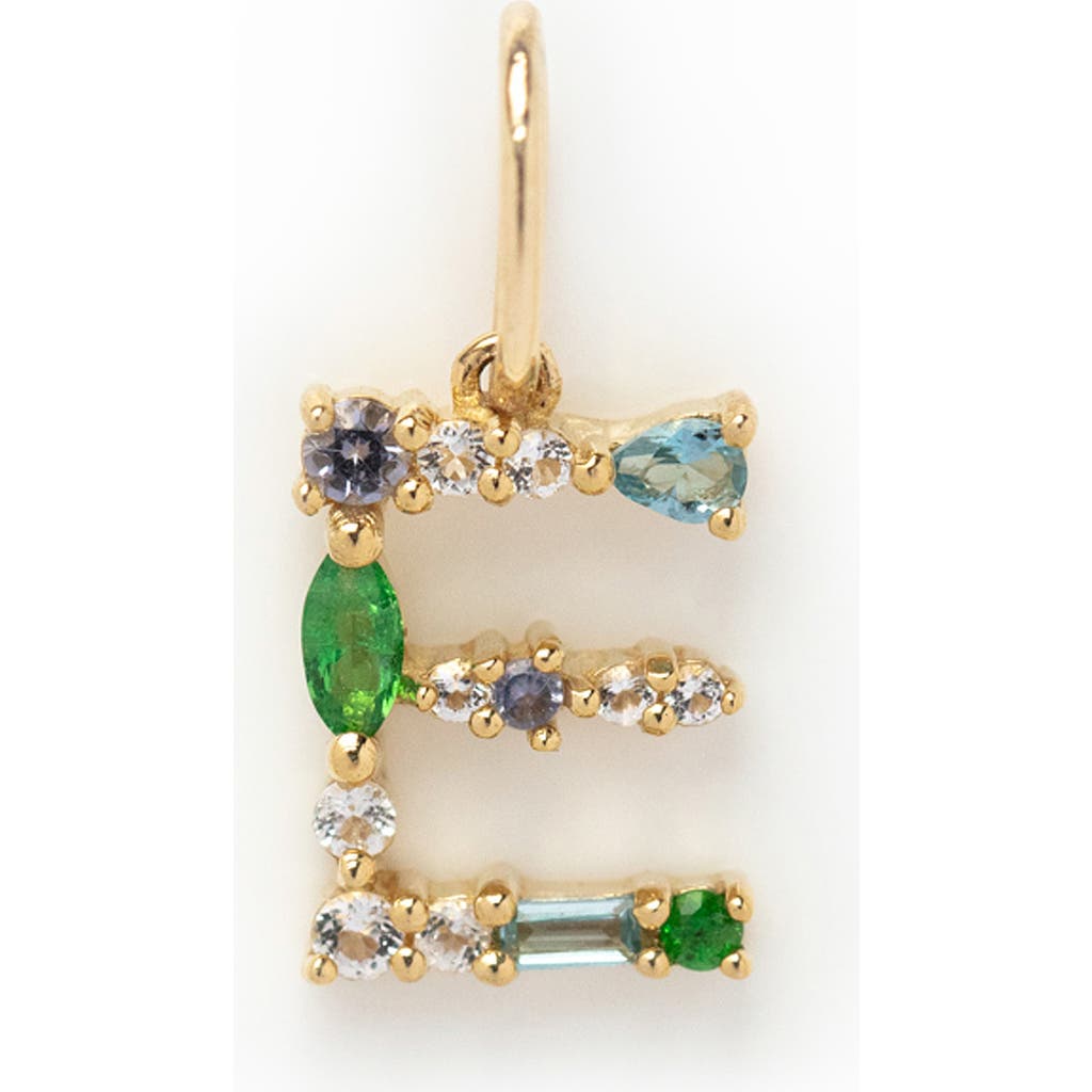 Local Eclectic Semiprecious Stone Initial Charm In Gold