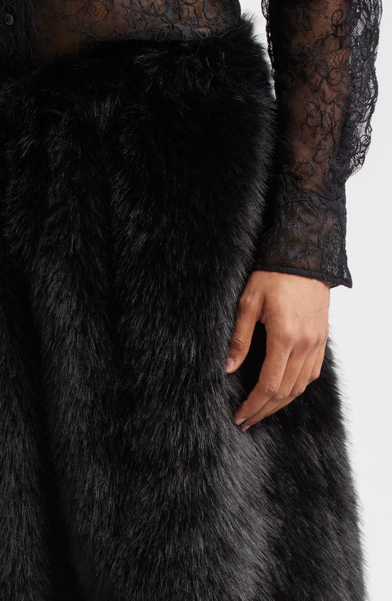 Simone Rocha Faux Fur Boxing Shorts, Alternate, color,