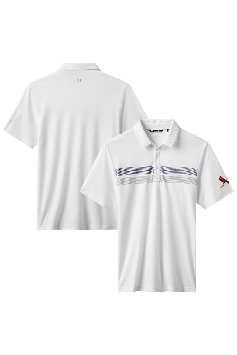 Men's TravisMathew White St. Louis Cardinals Top Recruit Tri-Blend Polo, Main, color, White