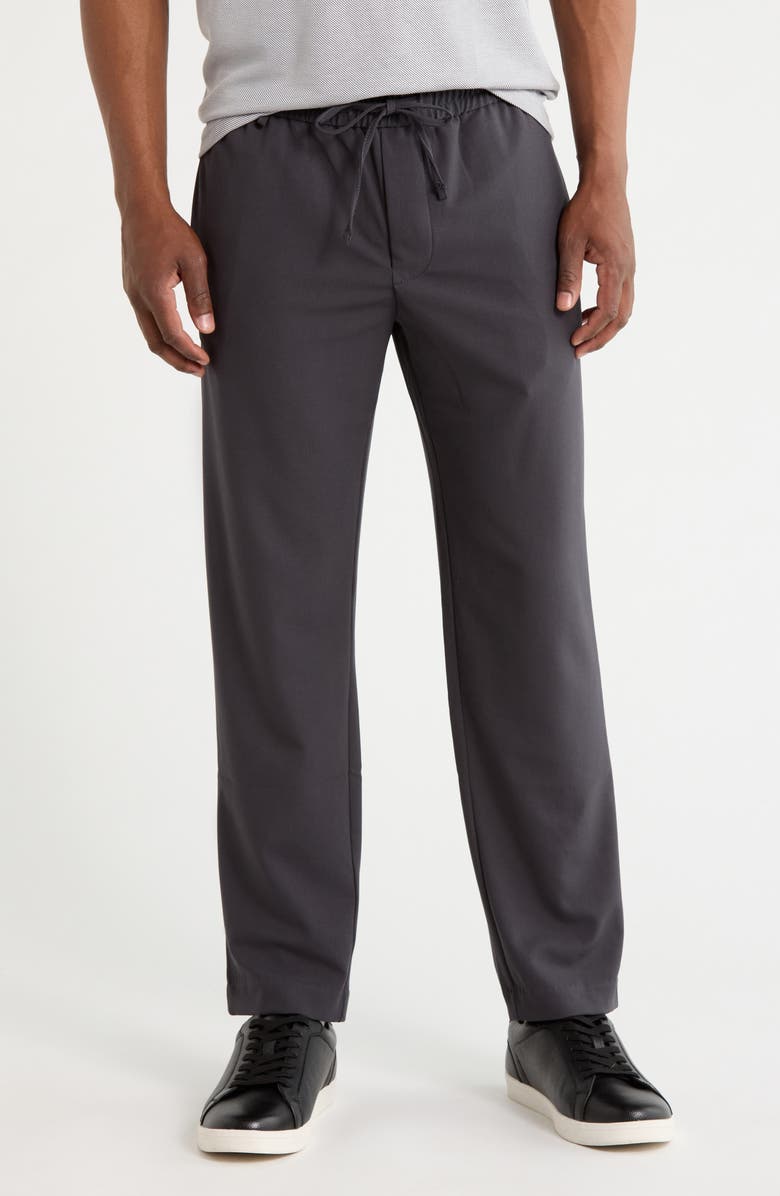DENIM AND FLOWER Tipped Quarter Zip Polo, Alternate, color, Charcoal